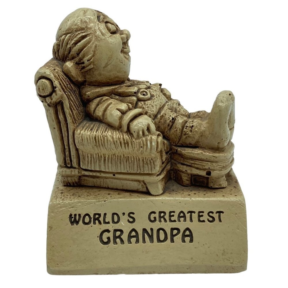 Paula Vintage 1970s World’s Greatest Grandpa Collectible Figurine 2.75” x 2.875”